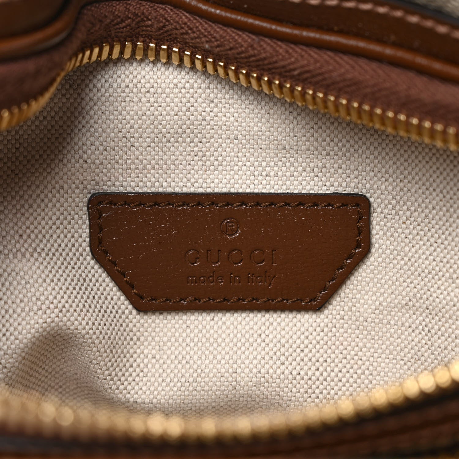 Gucci GG Supreme Monogram Textured Calfskin Retro Interlocking G Belt Bag Beige Ebony Brown Sugar 6 of 8