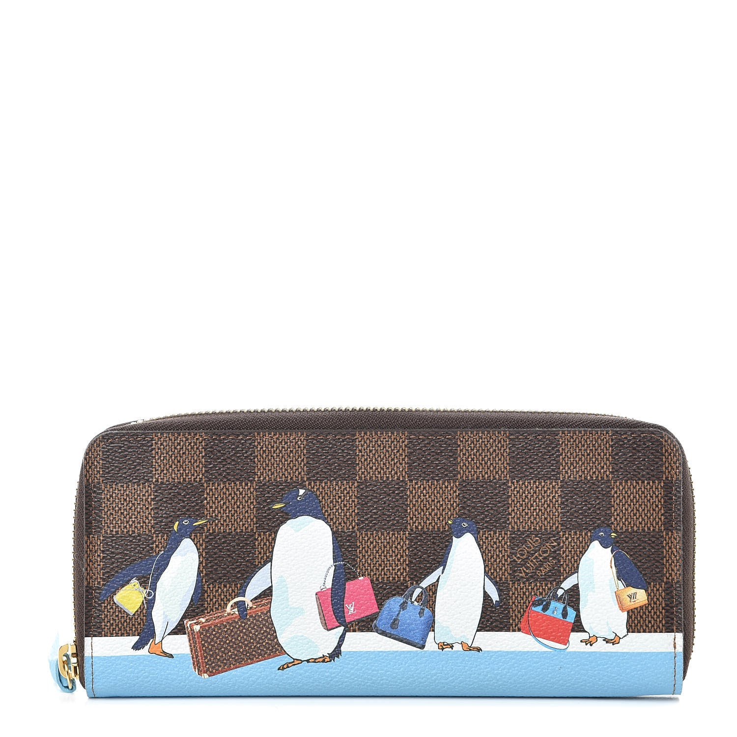 Louis Vuitton Damier Ebene 2017 Christmas Animation Clemence Wallet 1 of 6