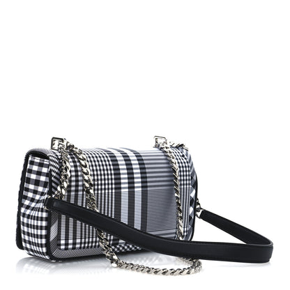 Burberry Nylon Check Small Lola Bag Black White 3 of 12
