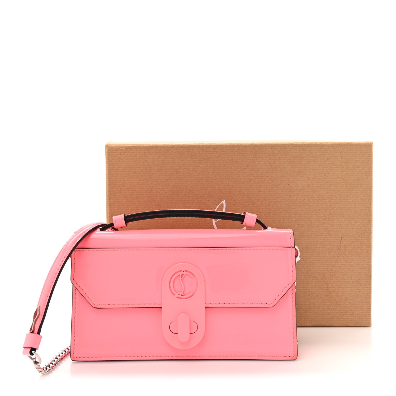 Christian Louboutin Patent Calfskin Small Elisa Baguette Bubble