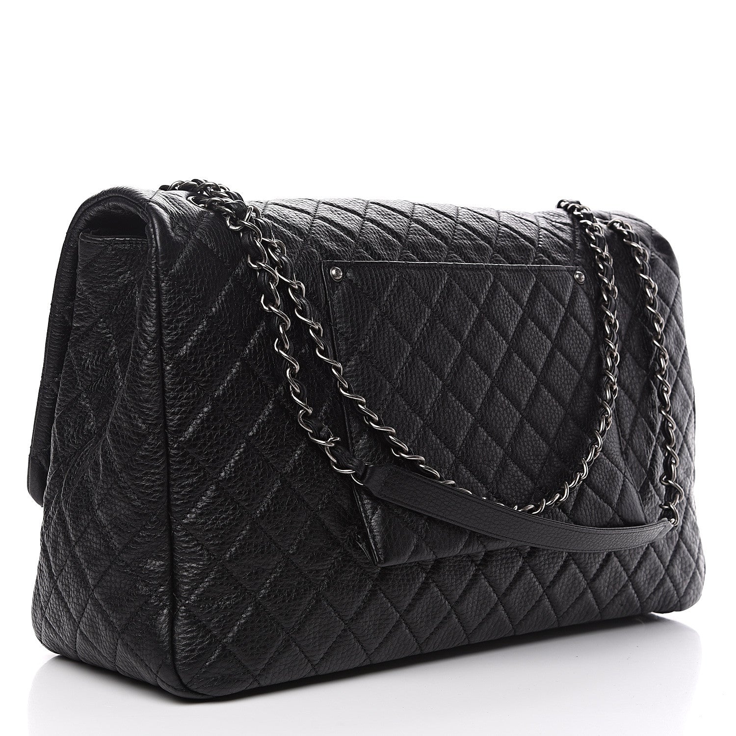 Chanel Calfskin Quilted XXL Travel Flap Bag Black 2 of 10