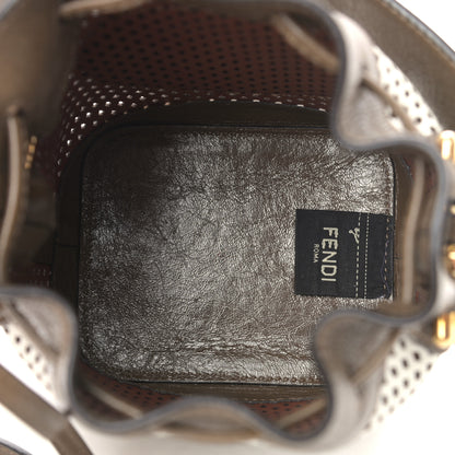 Fendi Vitello Liberty Glossy Lambskin F is Fendi Perforated Mini Mon Tresor Bucket Bag White Ice Rust Maya 5 of 12