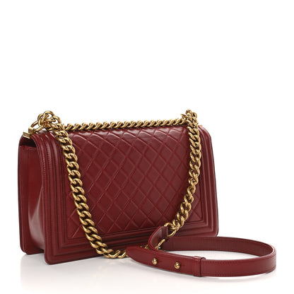 Chanel Lambskin Quilted New Medium Boy Flap Dark Red 3 of 9