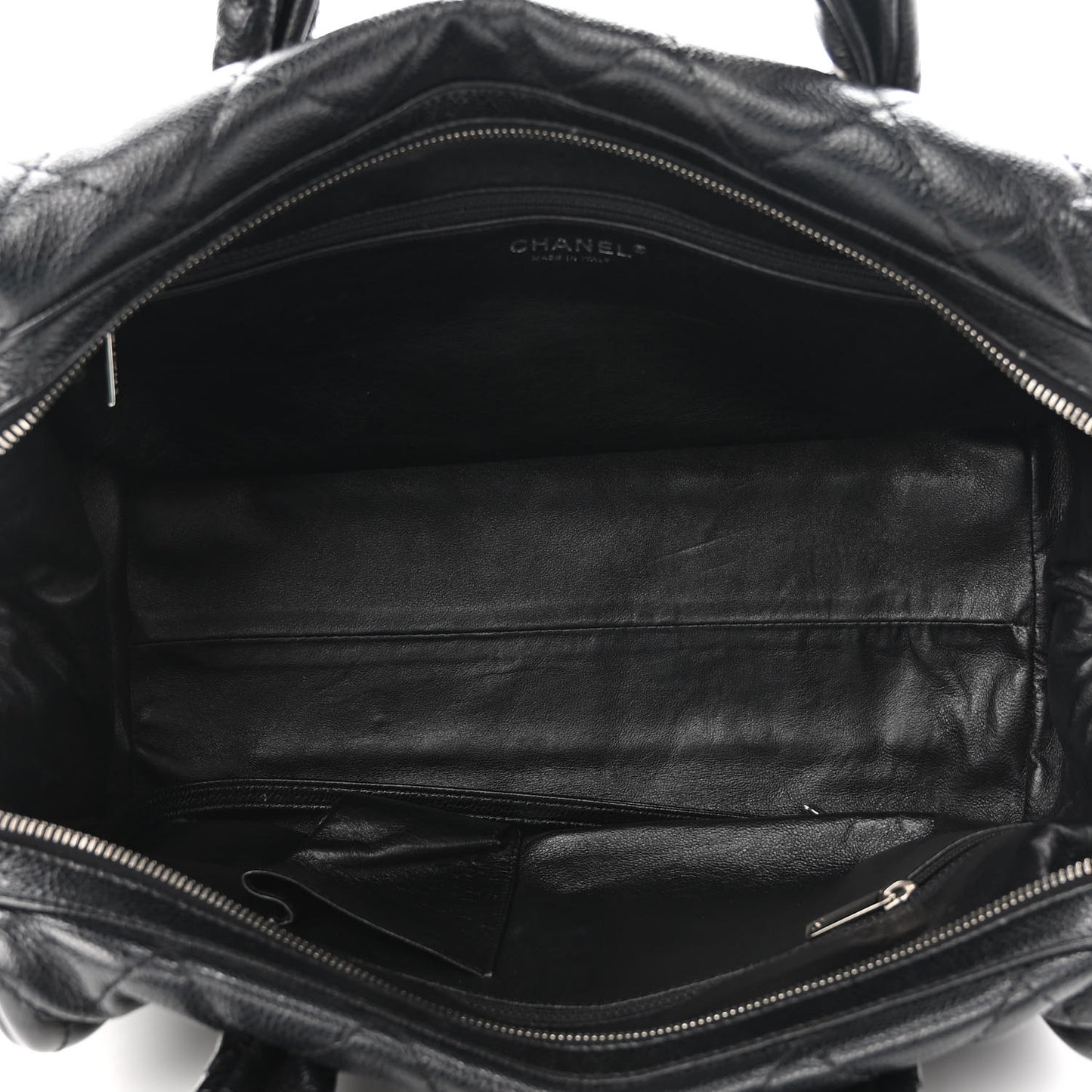 Caviar Quilted CC Timeless Bowler Black