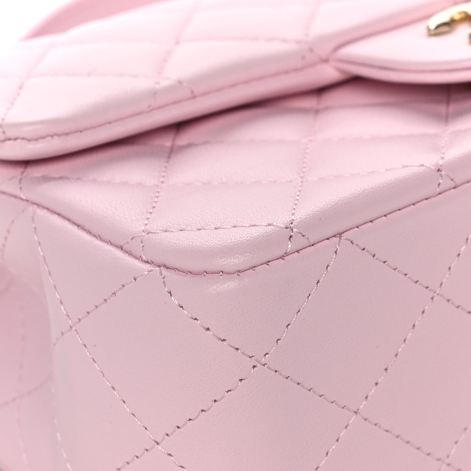 Chanel Lambskin Quilted Mini Top Handle Rectangular Flap Light Pink 9 of 14