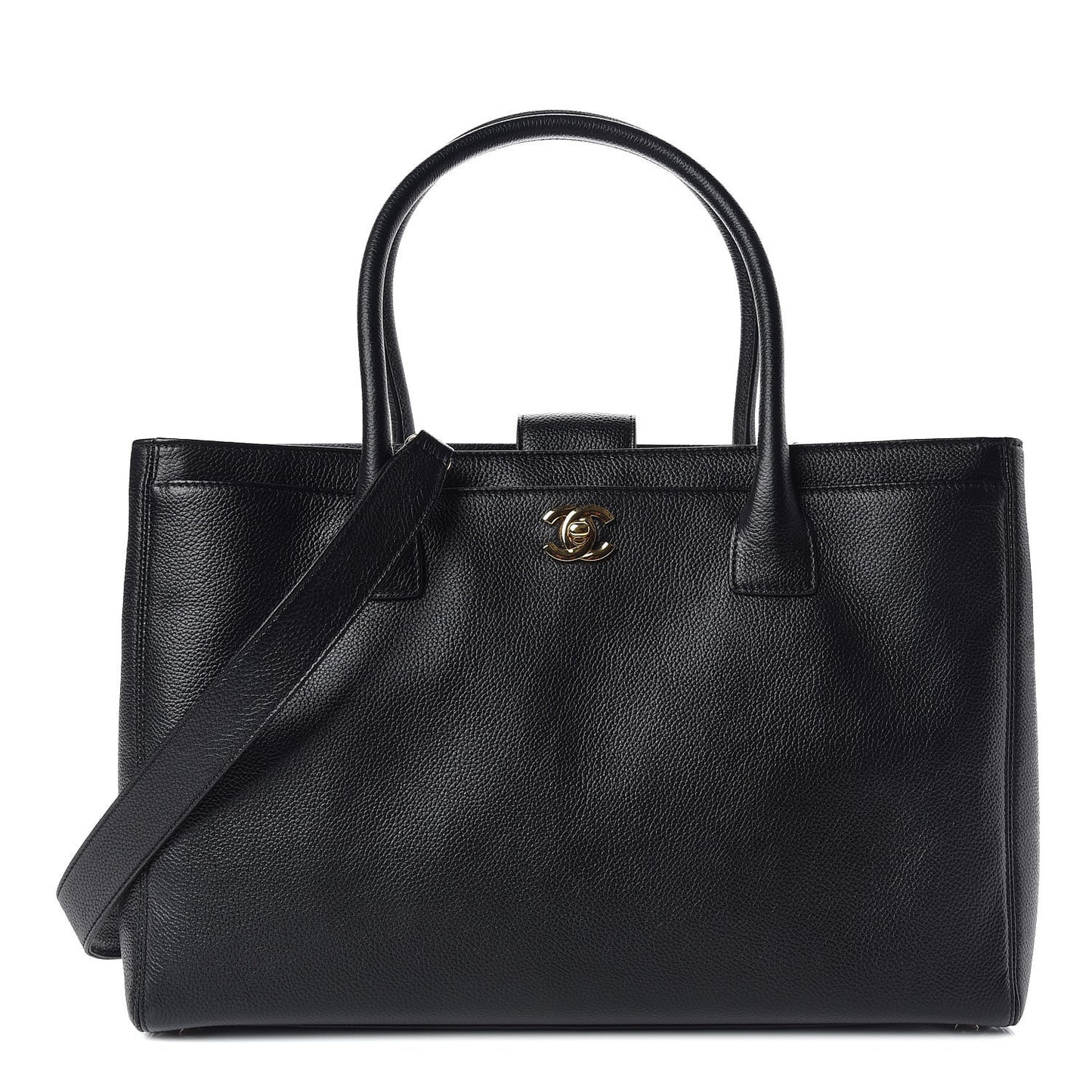 Calfskin Cerf Shopper Tote Black