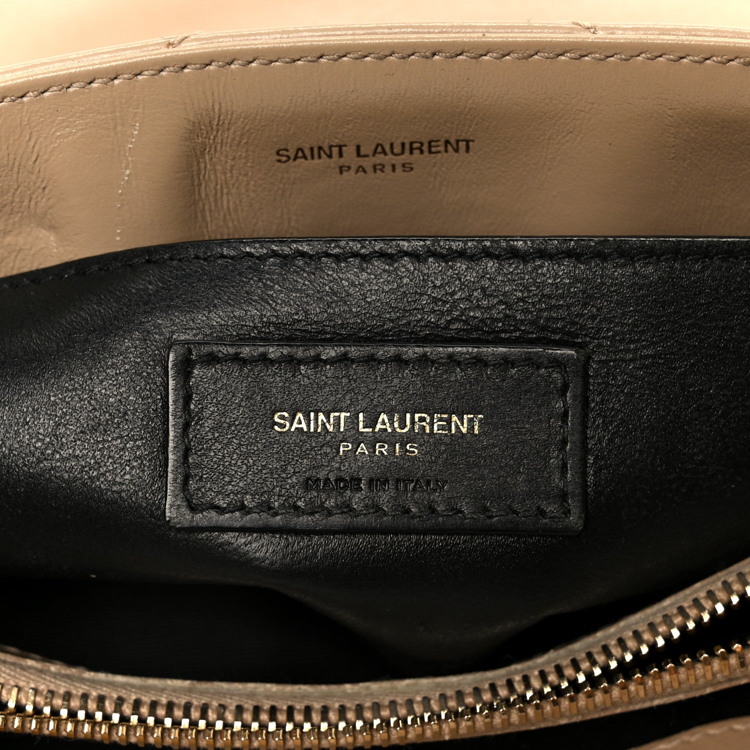 Saint Laurent Calfskin Y Quilted Monogram Small Loulou Chain Satchel Dark Beige 7 of 12