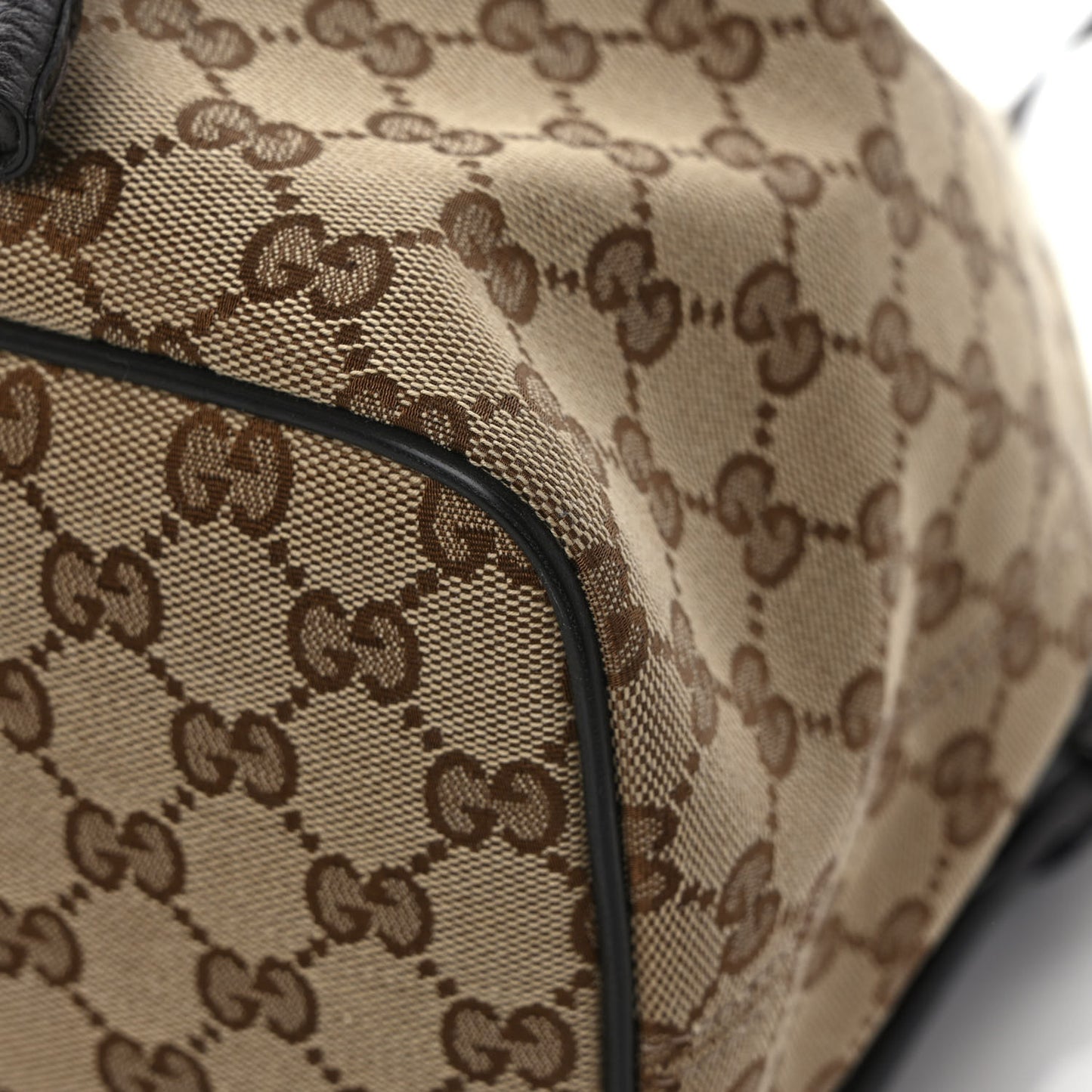 Monogram Dollar Calfskin O Drawstring Backpack Beige Ebony Testa di Moro Dark Chocolate