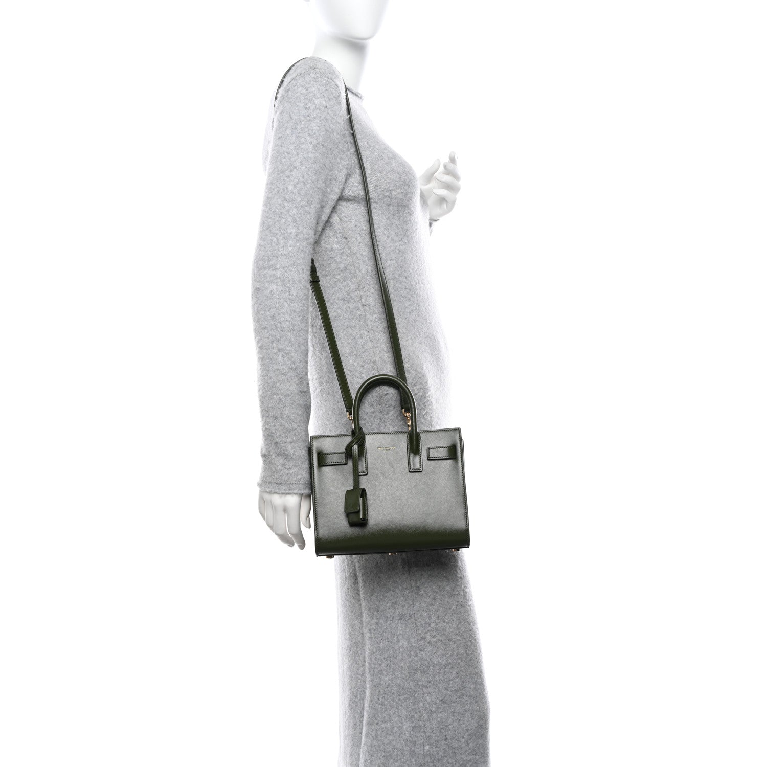 Saint Laurent Calfskin Nano Supple Sac De Jour Green 2 of 10