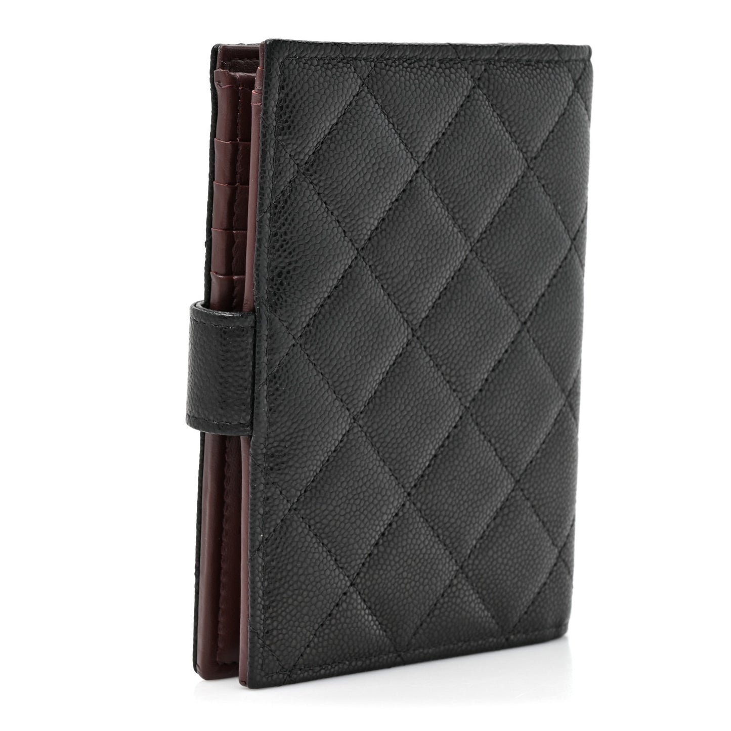 Caviar Quilted Passport Holder Black