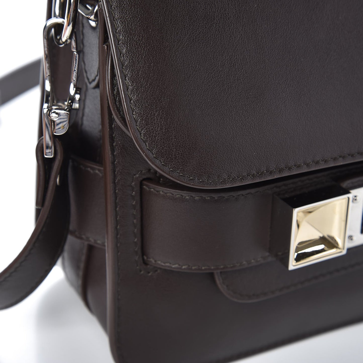 Smooth Calfskin Mini PS11 Classic Shoulder Bag Mogano