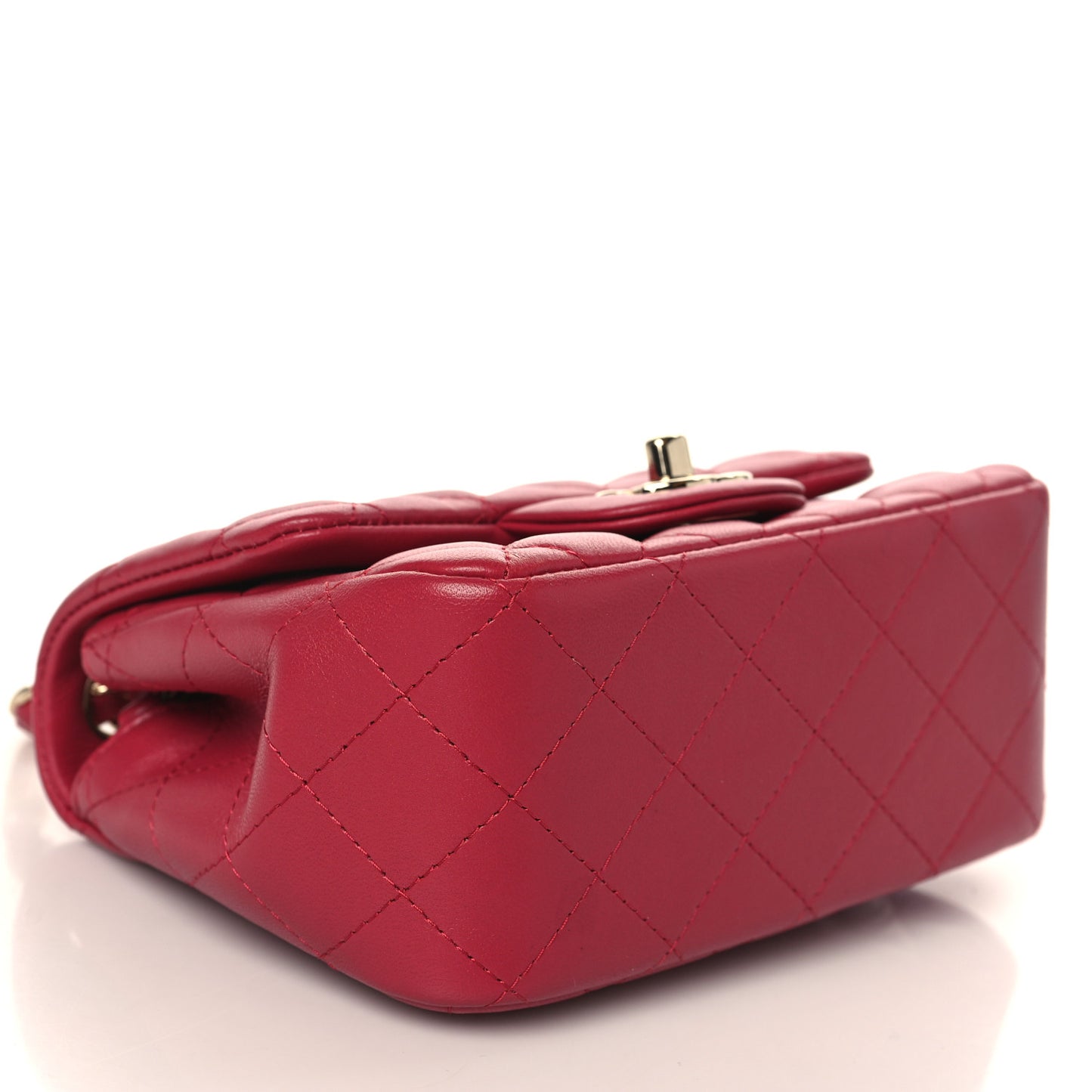Lambskin Quilted Mini Square Flap Dark Pink