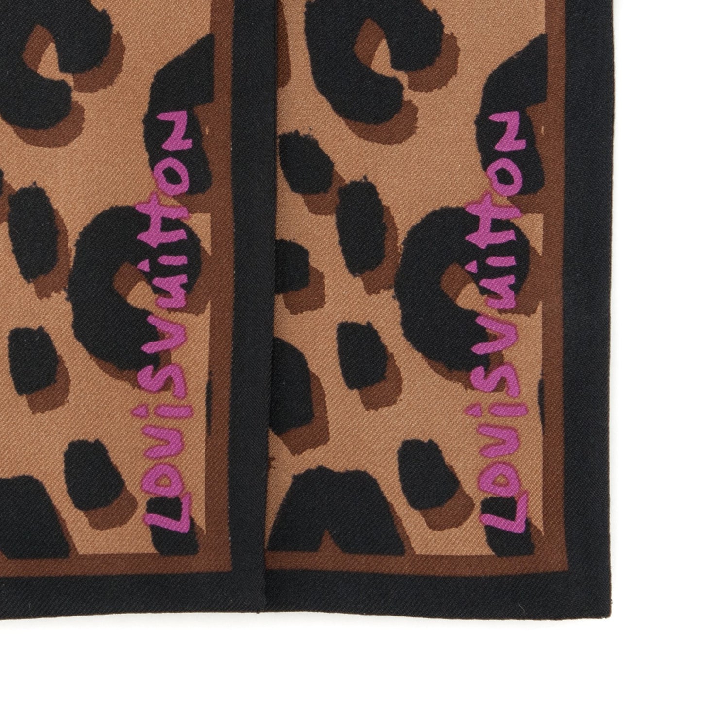 Silk Leopard Bandeau Scarf Marron
