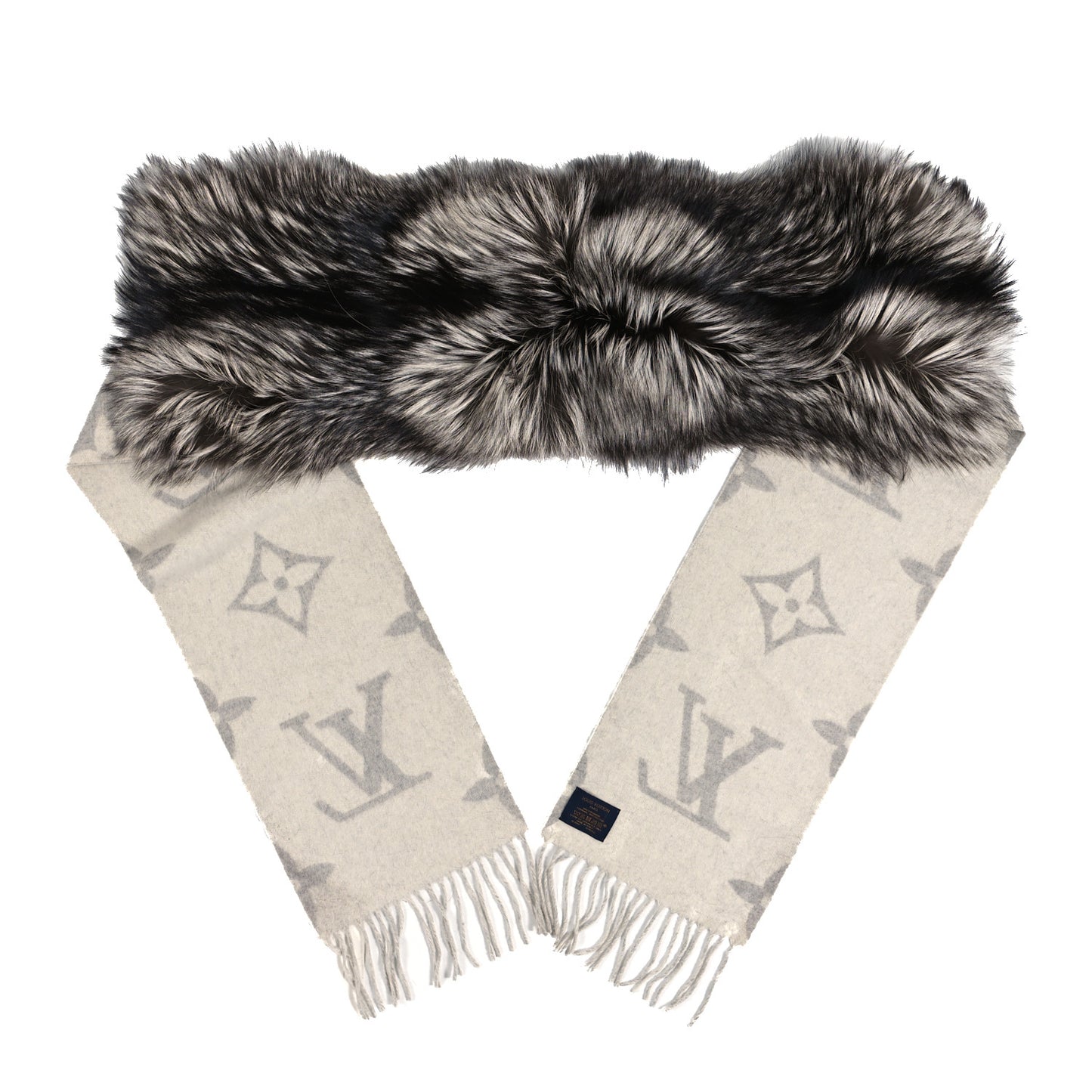 Cashmere Fox Fur Monogram Reykjavik Scarf