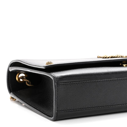 Saint Laurent Smooth Calfskin Medium Braided Monogram Kate Satchel Black 9 of 10