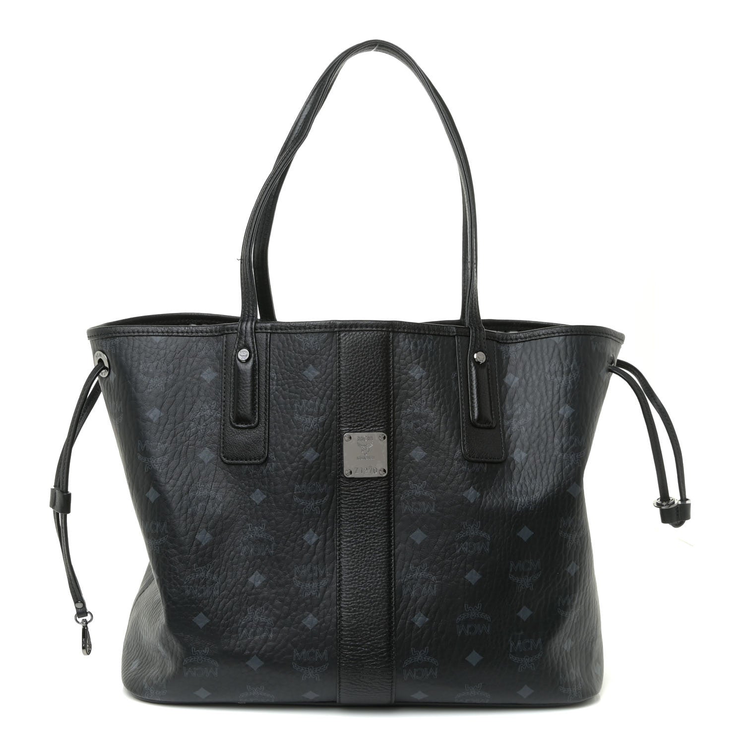 MCM Visetos Medium Liz Reversible Shopper Tote Black 3 of 22