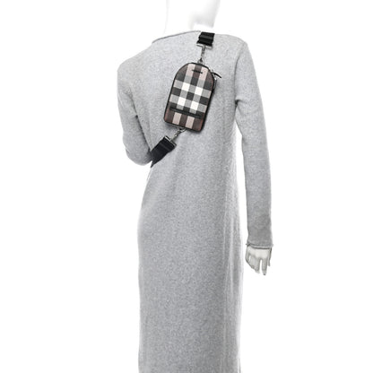 Burberry E-Canvas Check Phone Crossbody Bag Dark Birch Brown 2 of 10