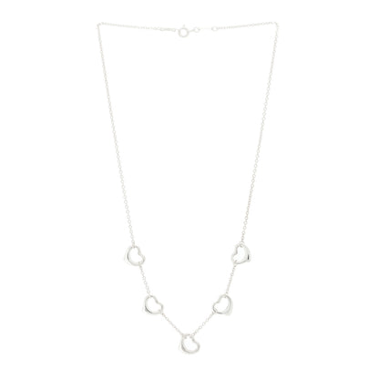 Tiffany Sterling Silver Elsa Peretti 5 Open Hearts Necklace 2 of 4