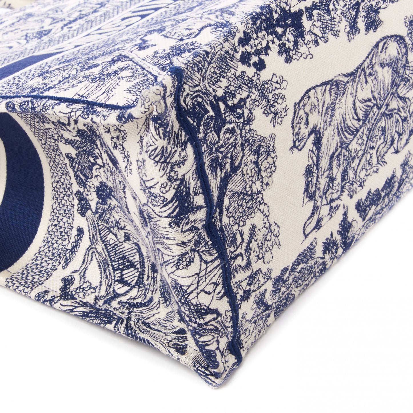 Canvas Embroidered Large Dioriviera Toile De Jouy Book Tote Blue