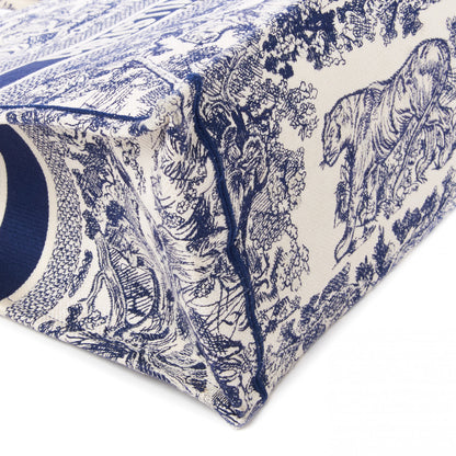 Christian Dior Canvas Embroidered Large Dioriviera Toile De Jouy Book Tote Blue 5 of 8