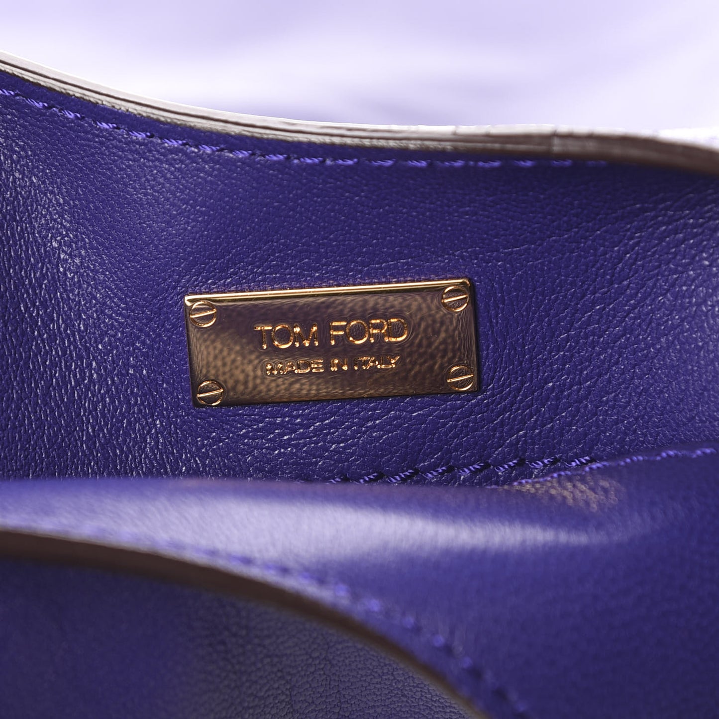 Ramskin Large Alix Padlock Zip Shoulder Bag Violet