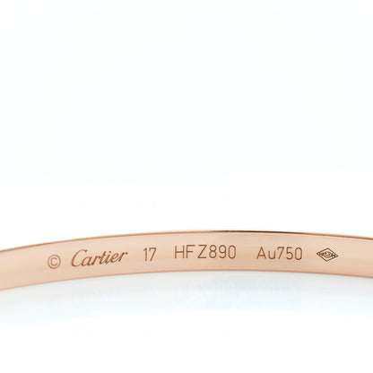 Cartier 18K Pink Gold 6 Diamond Small LOVE Bracelet 17 4 of 4