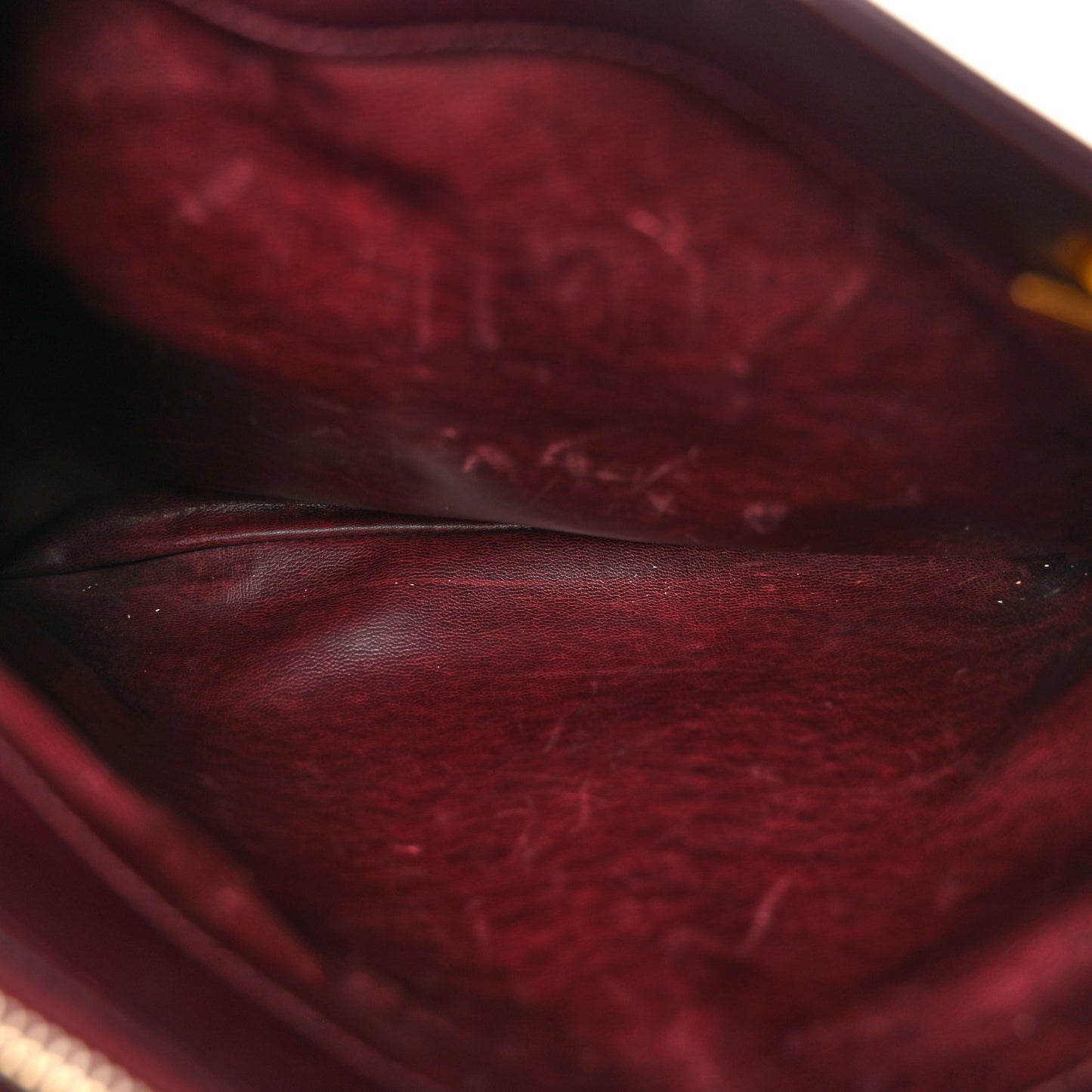 Calfskin Flap Shoulder Bag Burgundy