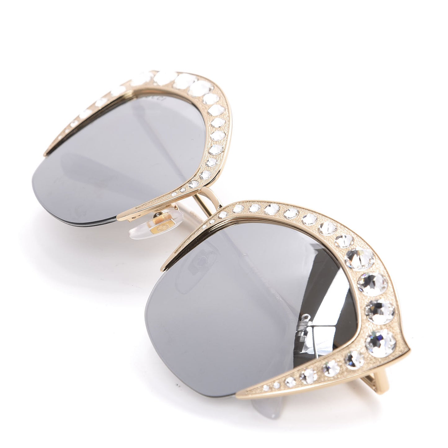 Metal Crystal Cat Eye Sunglasses GG00114S Gold