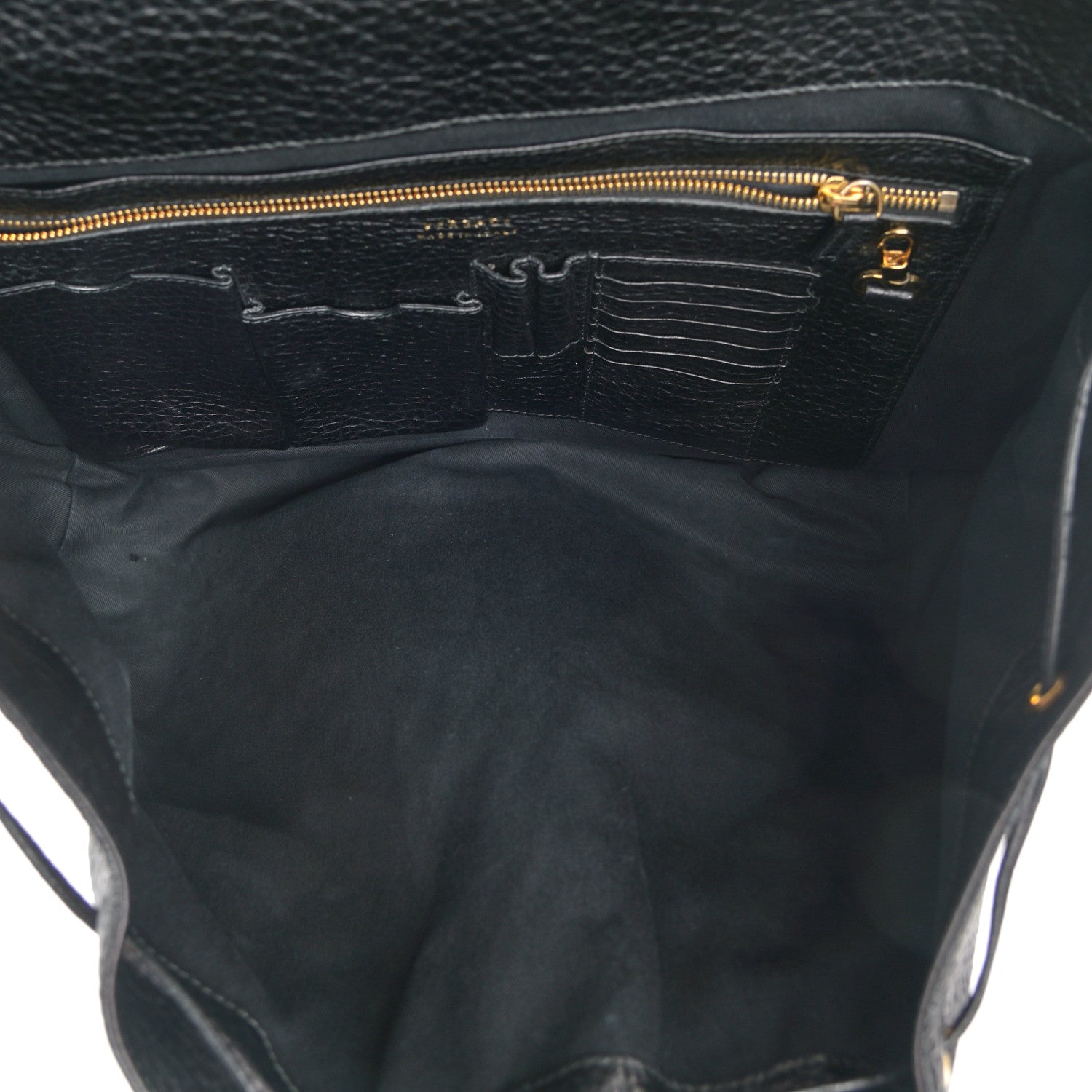 Versace Grained Calfskin Palazzo Medusa Convertible Backpack Black 5 of 8