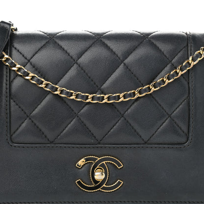 Chanel Sheepskin Quilted Medium Vintage Mademoiselle Flap Black 7 of 11