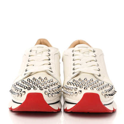 Christian Louboutin Calfskin Spike VRS 2018 Sneakers 37.5 Snow Silver 3 of 11