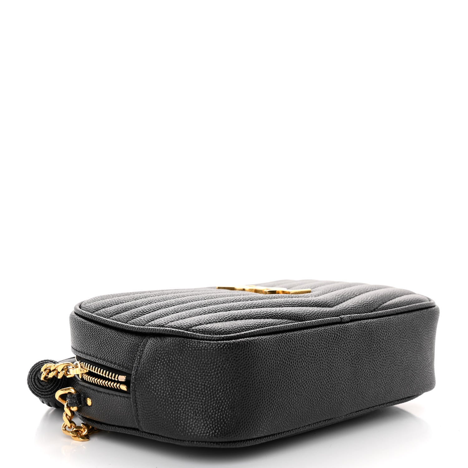Saint Laurent Grain De Poudre Matelasse Monogram Mini Lou Camera Bag Black 4 of 9