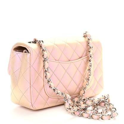 Chanel Iridescent Calfskin Quilted Mini Rectangular Flap Pink 3 of 10