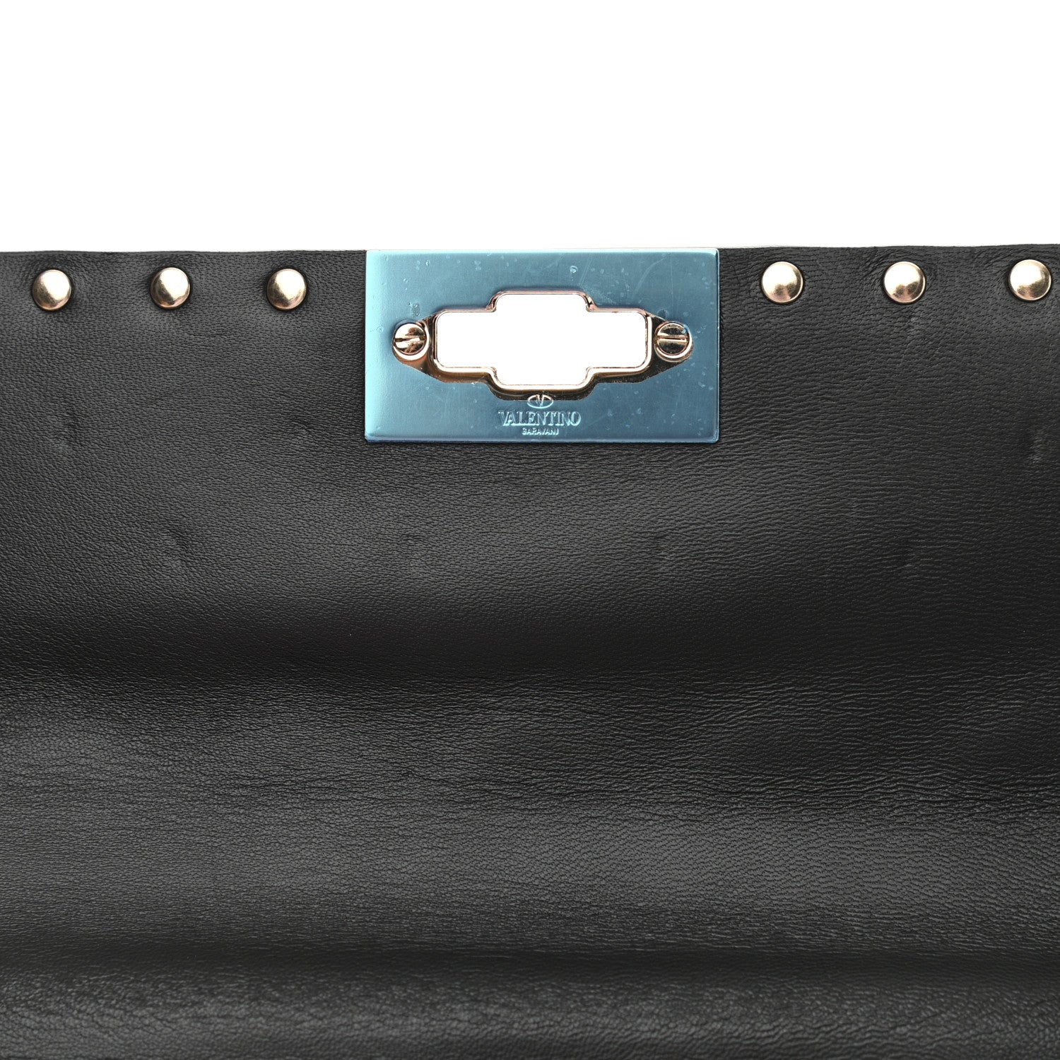 Valentino Garavani Lambskin VLTN Print Medium Rockstud Spike Shoulder Bag Black 10 of 10