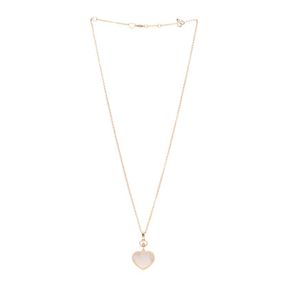 Chopard 18K Rose Gold Diamond Mother of Pearl Happy Hearts Necklace 3 of 5