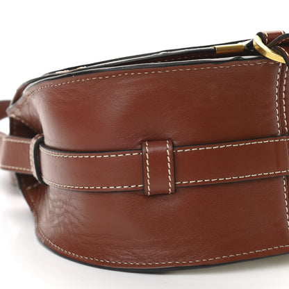 Chloe Nappa Shiny Calfskin Patchwork Small Marcie Round Crossbody Sepia Brown 10 of 11
