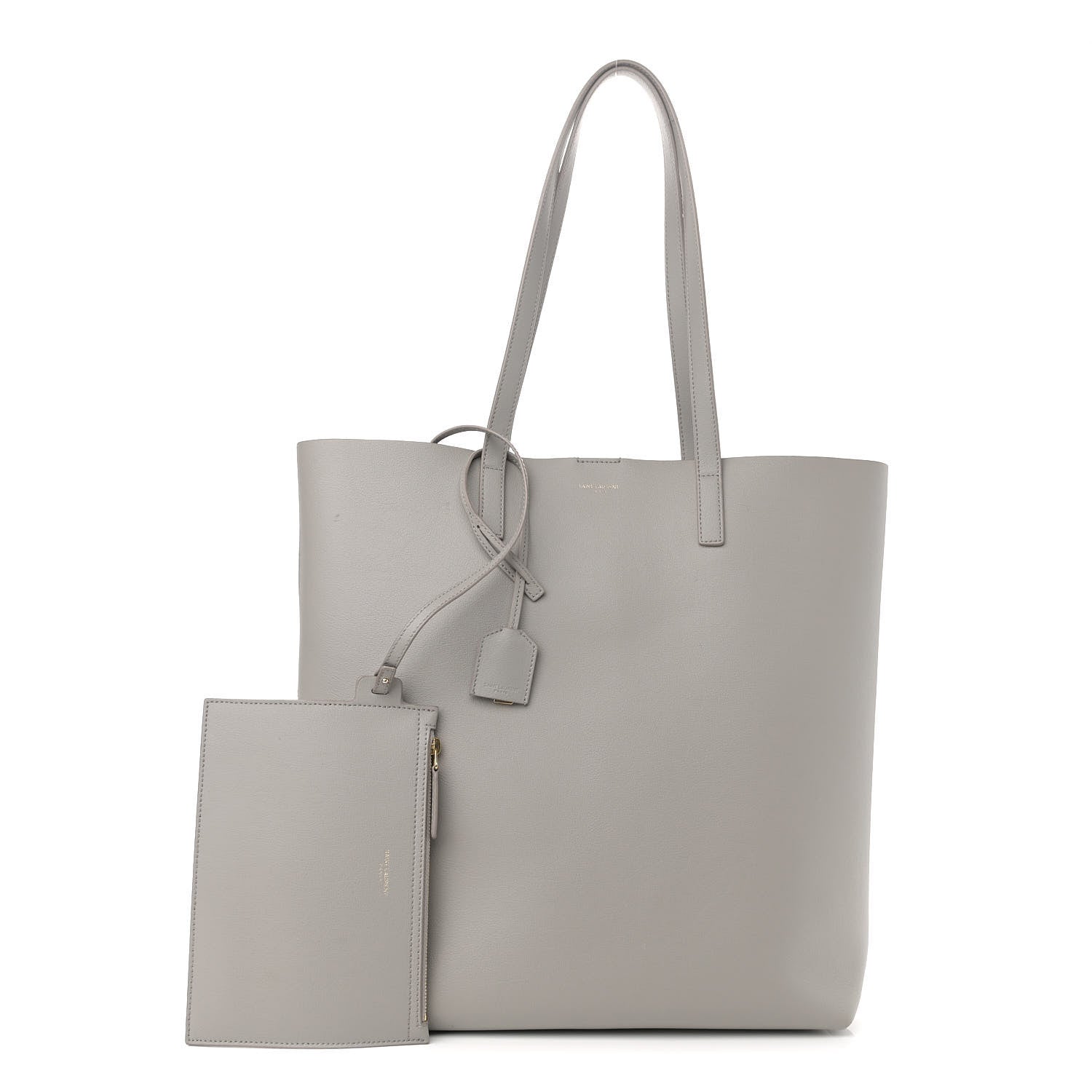 Saint Laurent Calfskin Medium Shopping Tote Light Grey 1 of 13