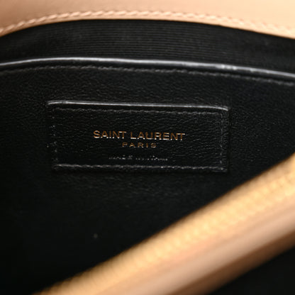 Saint Laurent Calfskin Y Quilted Monogram Small Loulou Chain Satchel Dark Beige 6 of 11