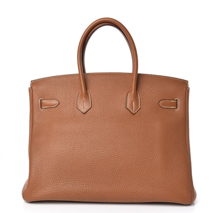 Hermes Taurillon Clemence Birkin 35 Gold 4 of 32