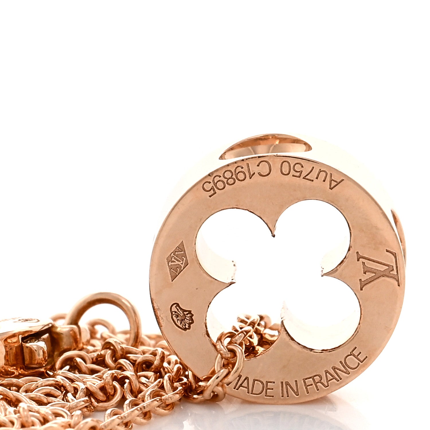 Louis Vuitton 18K Pink Gold Empreinte Pendant Necklace 4 of 4