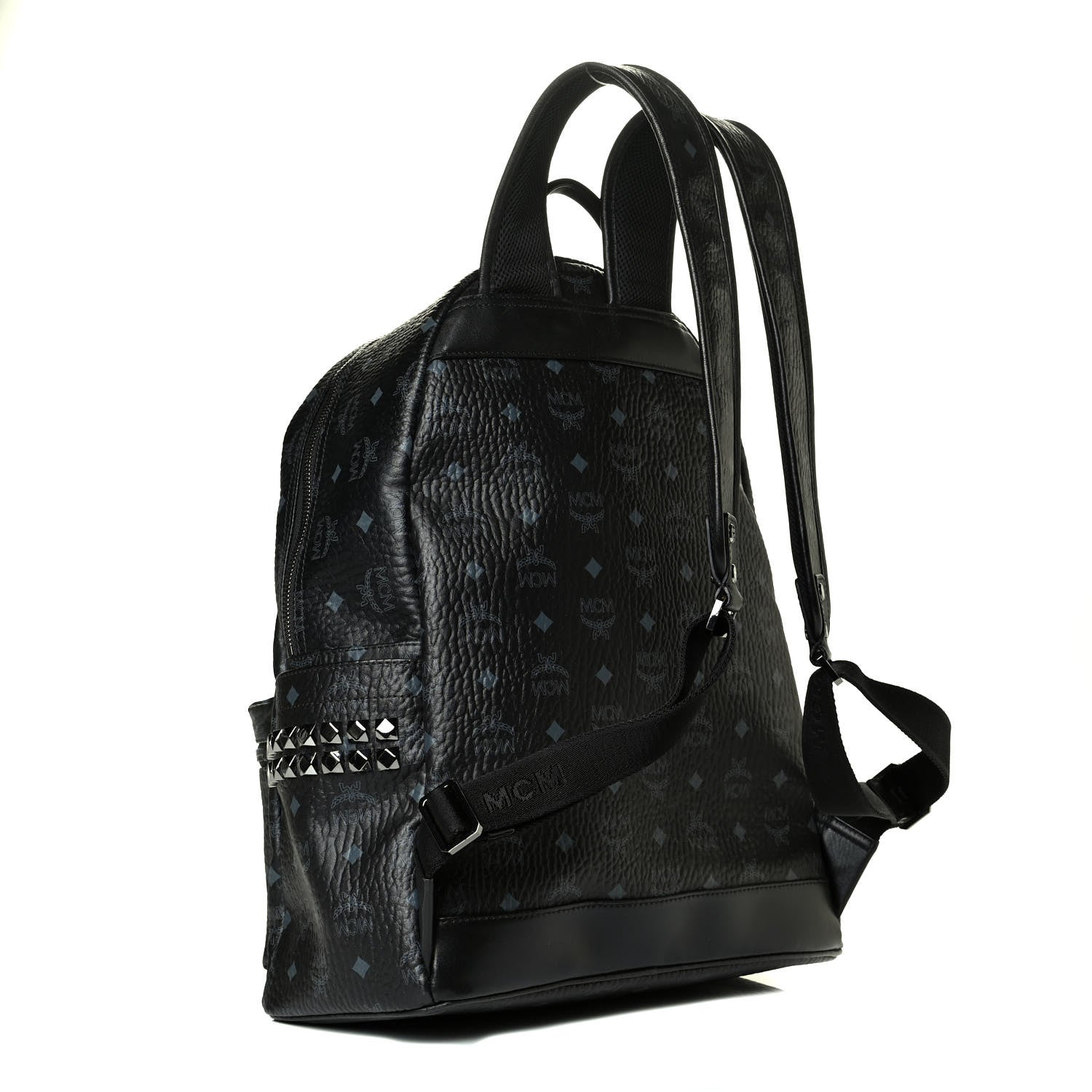 MCM Visetos Medium Side Studs Stark Backpack Black 2 of 8
