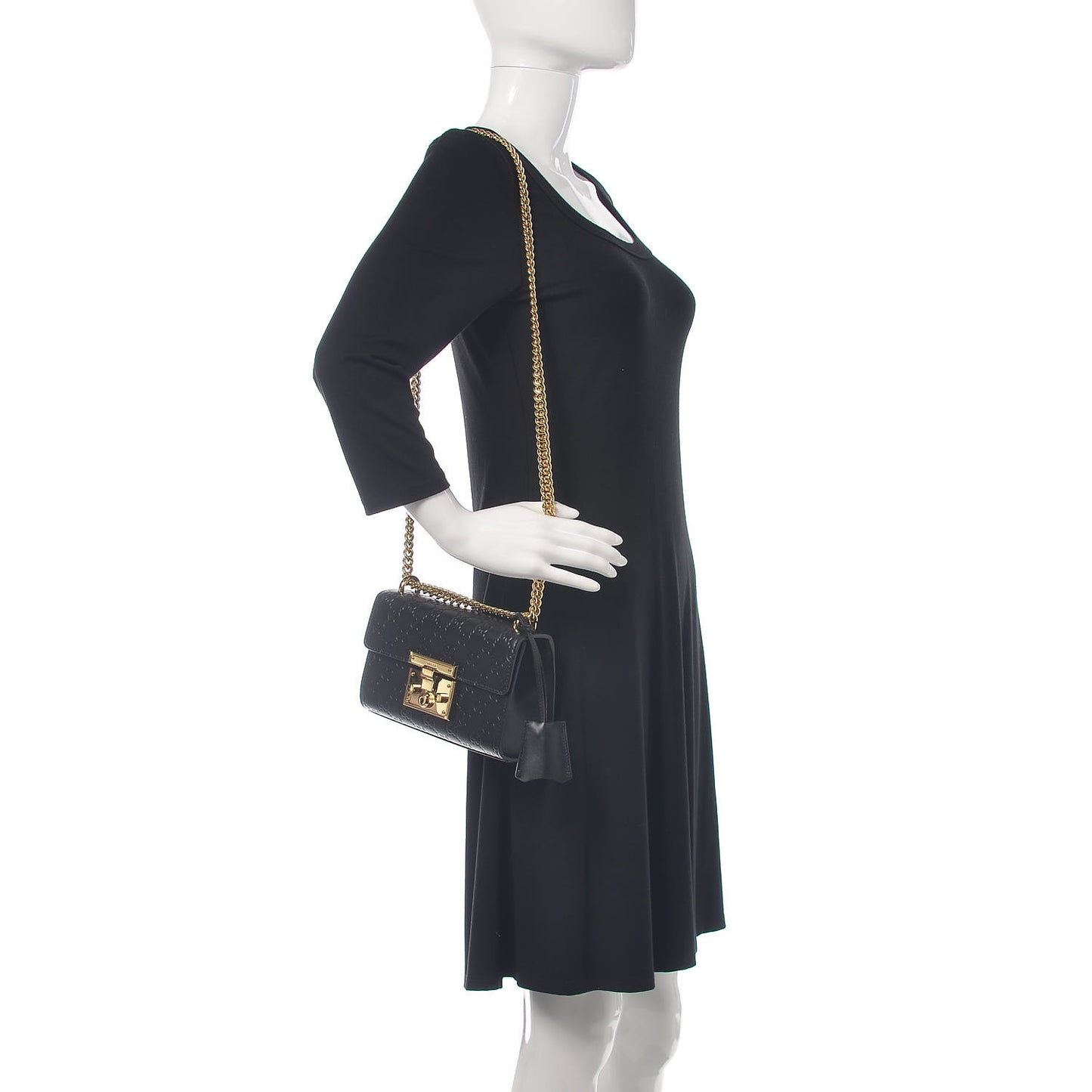 Guccissima Small Padlock Shoulder Bag Black