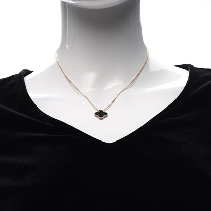 Van Cleef & Arpels 18K Rose Gold Gray Mother of Pearl Vintage Alhambra Pendant Necklace 2 of 6