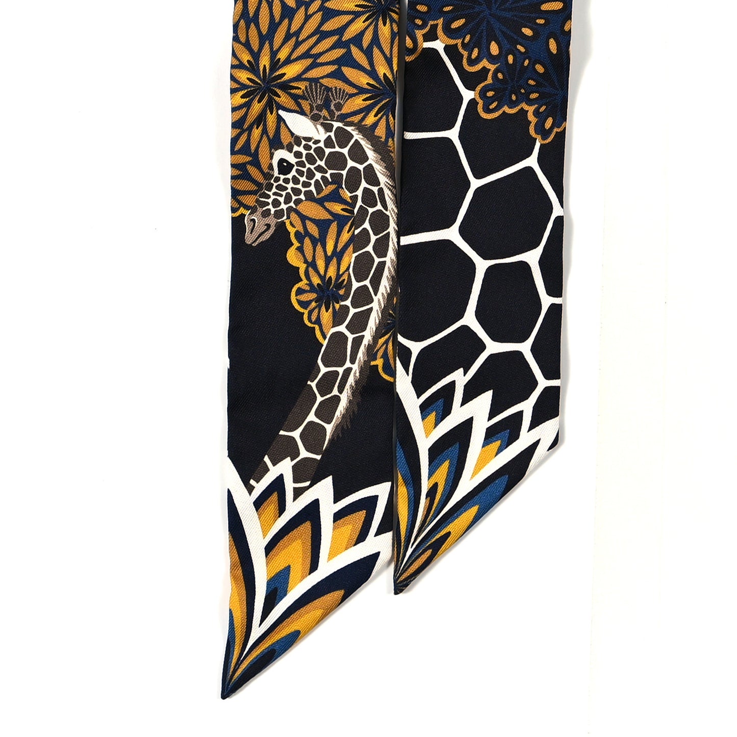 Silk Three Graces Twilly Black Gold Taupe