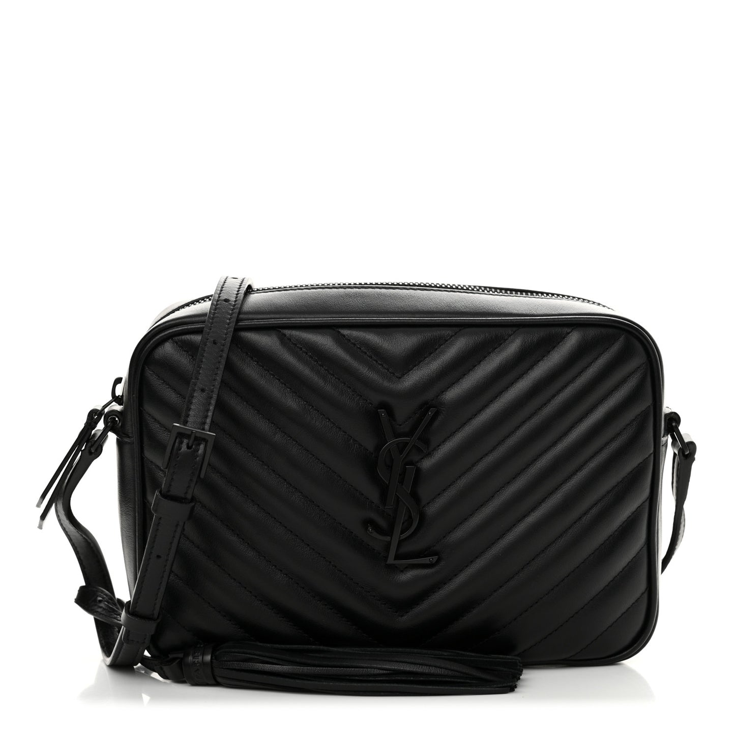 Calfskin Matelasse Monogram Monochrome Lou Camera Bag Black