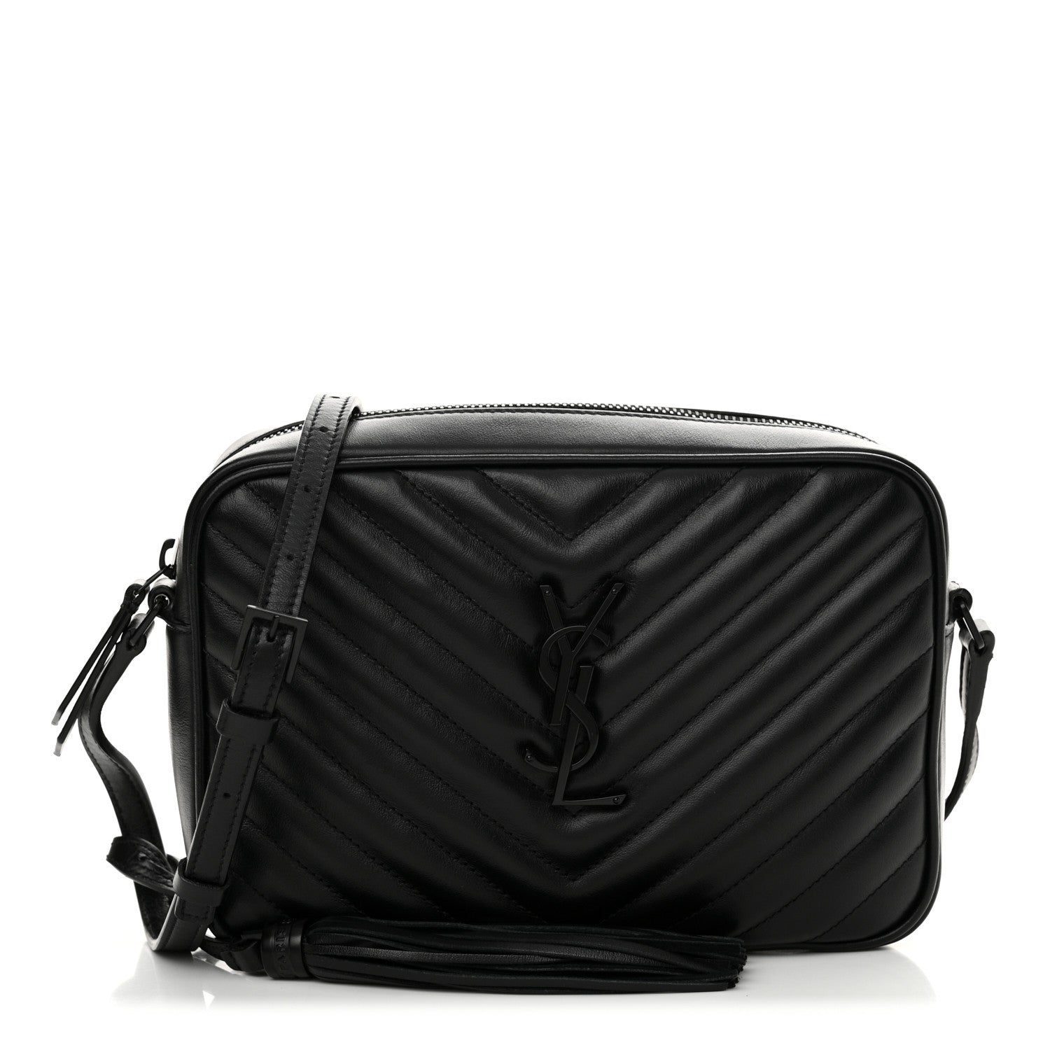 Saint Laurent Calfskin Matelasse Monogram Monochrome Lou Camera Bag Black 1 of 12