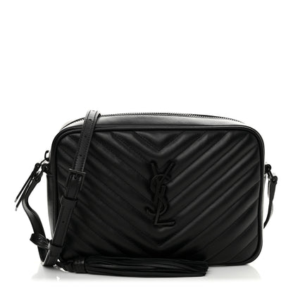 Saint Laurent Calfskin Matelasse Monogram Monochrome Lou Camera Bag Black 1 of 12