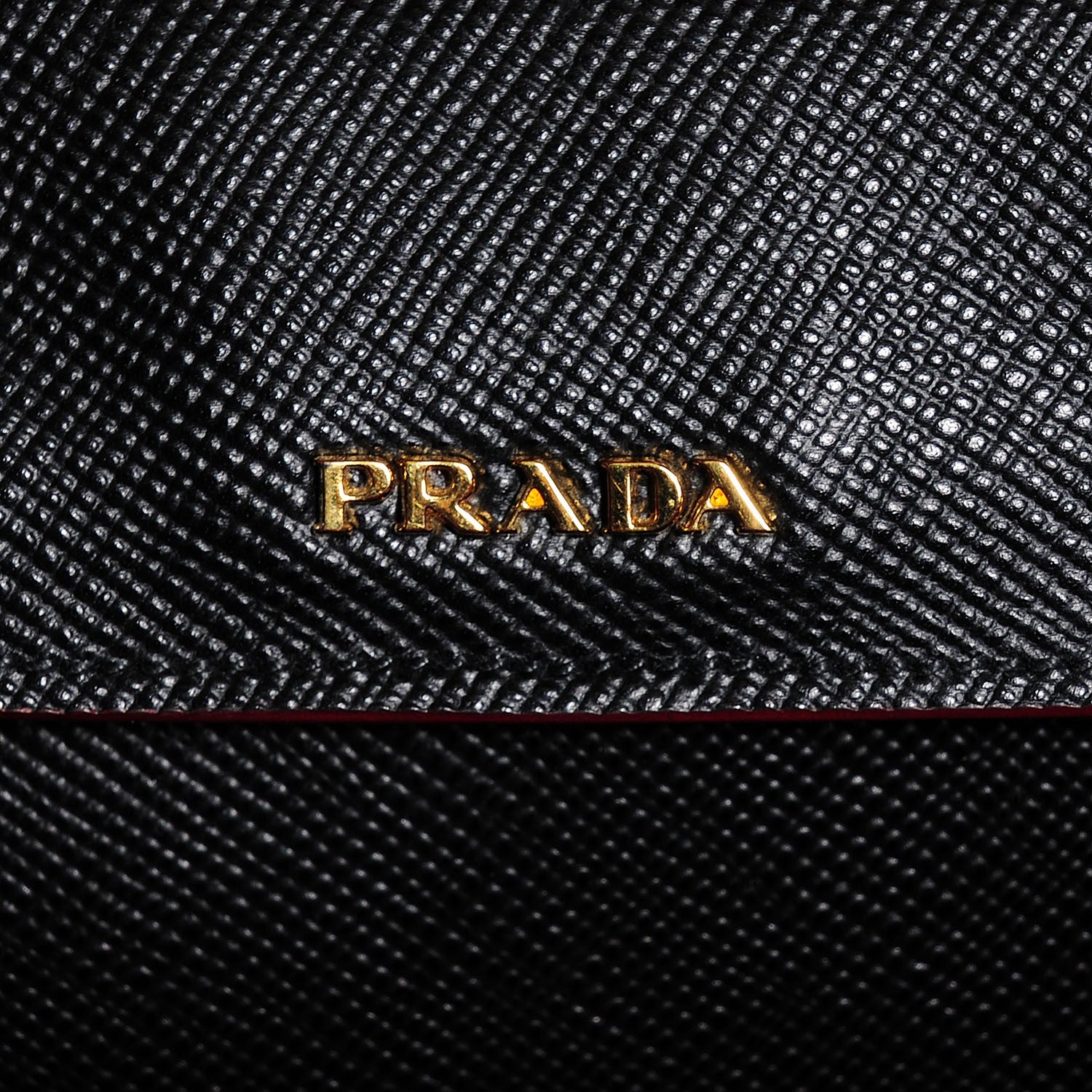 Prada Saffiano Cuir Large Double Bag Nero Black Ciliegia 6 of 10