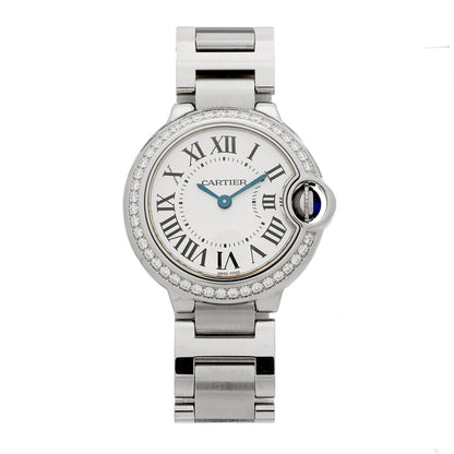 Cartier Stainless Steel Diamond Bezel 28mm Ballon Bleu De Cartier Quartz Watch 1 of 5