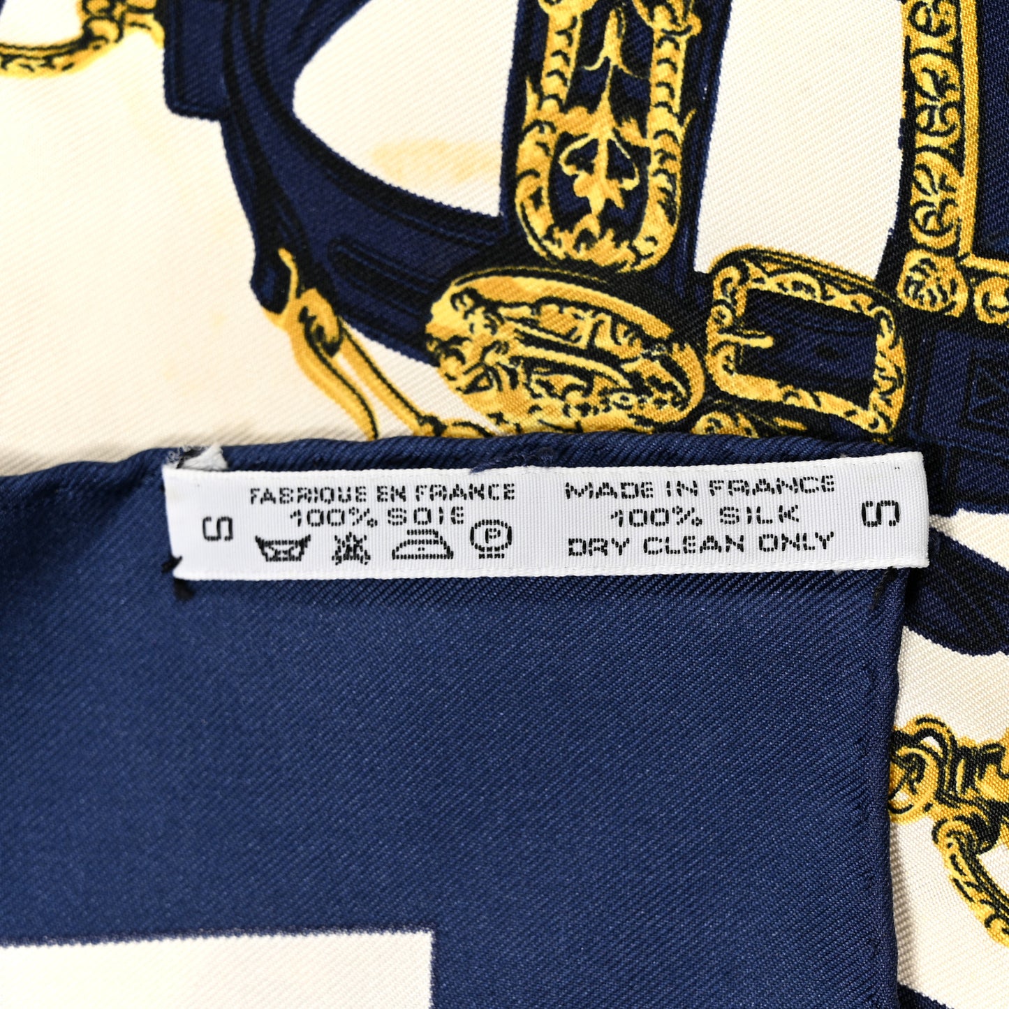 Silk Brides de Gala Scarf 45 Bleu Vif White Or